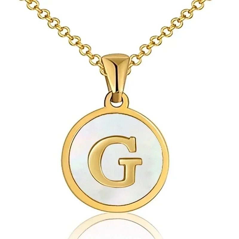Unieke Initiaal Ketting - Schelp Goudkleurig 45cm - G - Dames