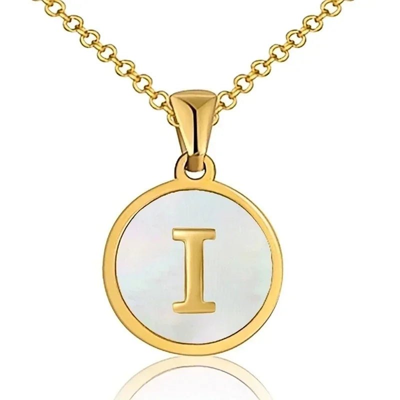 Unieke Initiaal Ketting - Schelp Goudkleurig 45cm - I - Dames