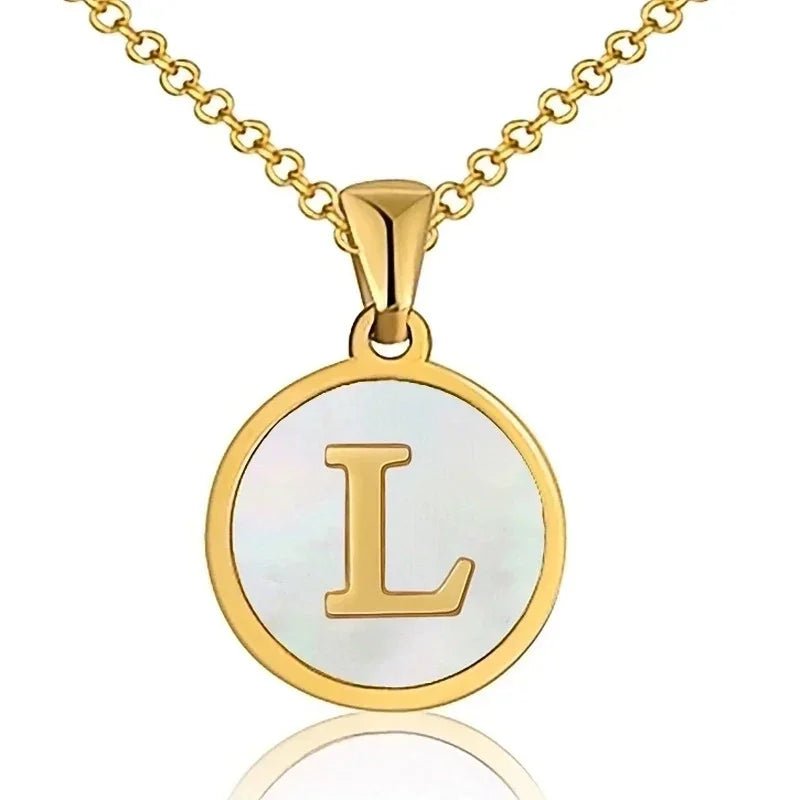 Unieke Initiaal Ketting - Schelp Goudkleurig 45cm - L - Dames