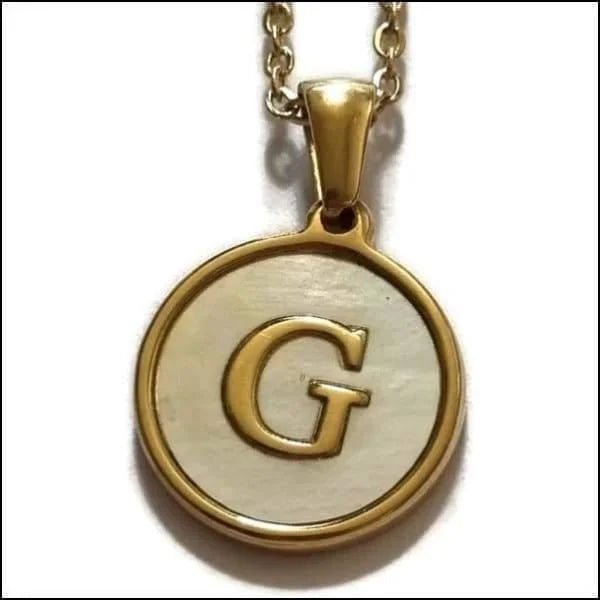 Unieke Initiaal Ketting - Schelp Goudkleurig 45cm - L - Dames