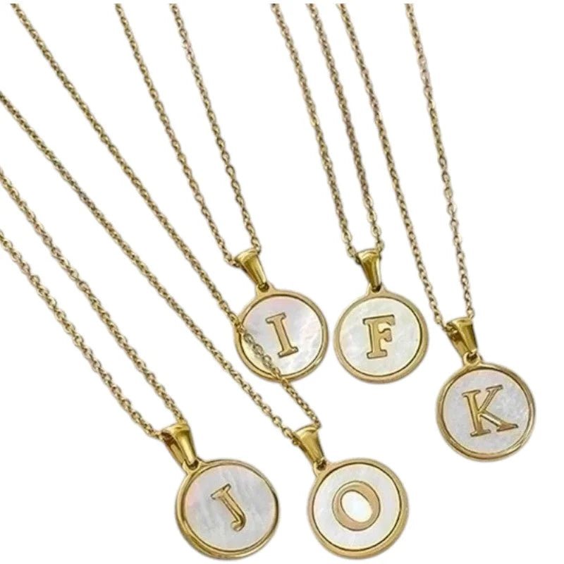Unieke Initiaal Ketting - Schelp Goudkleurig 45cm - N - Dames