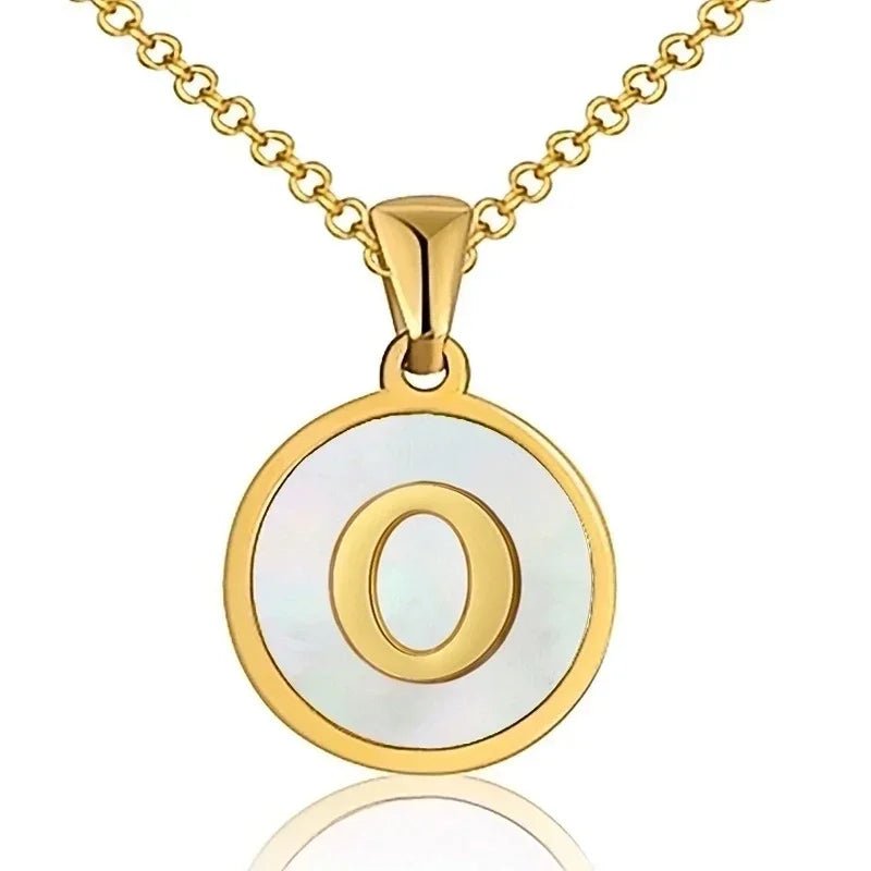 Unieke Initiaal Ketting - Schelp Goudkleurig 45cm - O - Dames