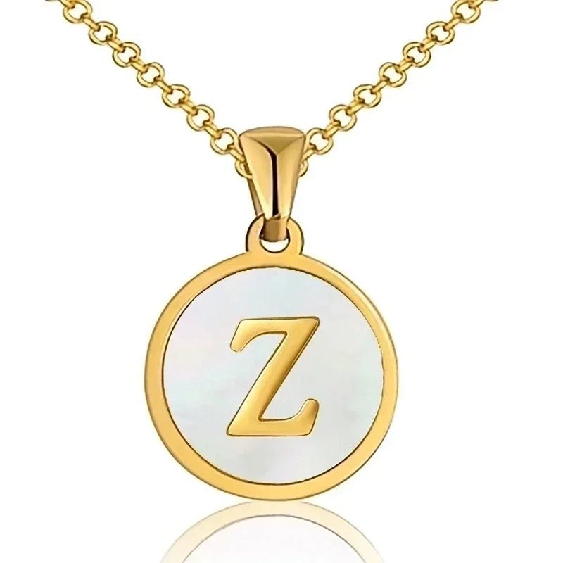 Unieke Initiaal Ketting - Schelp Goudkleurig 45cm - Z - Dames