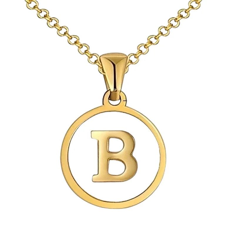 Unieke Initiaal Ketting - Schelp Goudkleurig 45cm - B - Dames