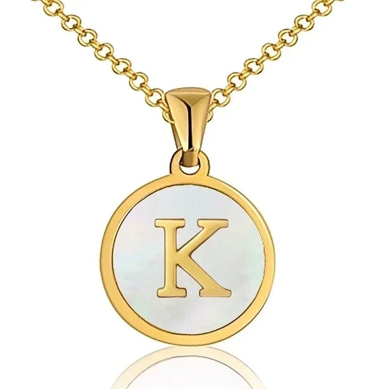 Unieke Initiaal Ketting - Schelp Goudkleurig 45cm - K - Dames
