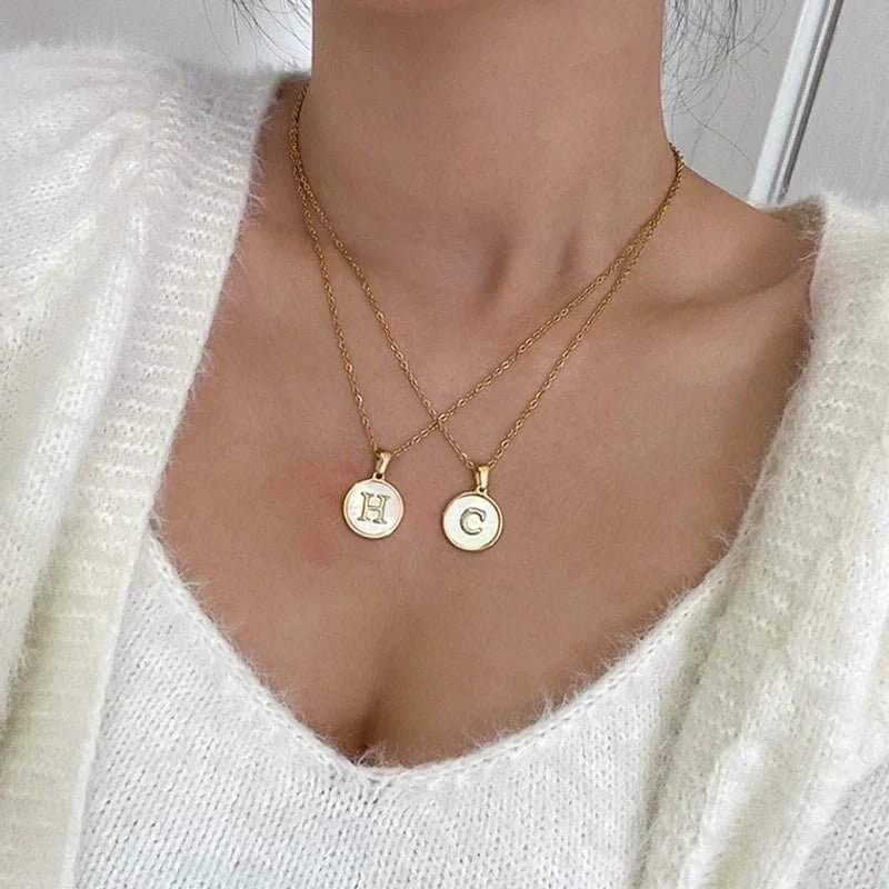 Unieke Initiaal Ketting - Schelp Goudkleurig 45cm - T - Dames