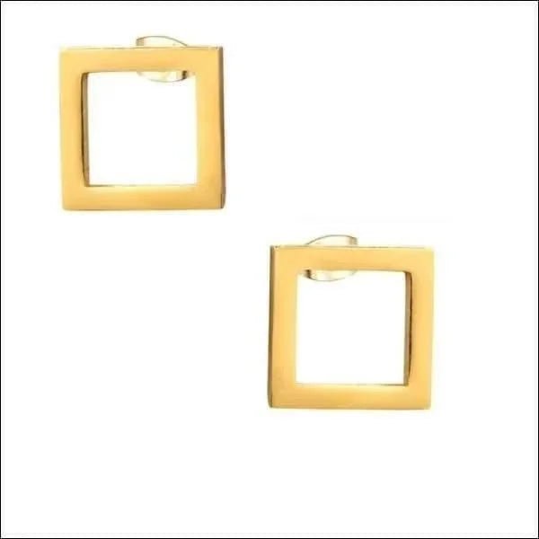 RVS Vierkante Oorstekers Zwart 6mm - Minimalistisch Design - 6mm / Goudkleurig-Zirkonia -