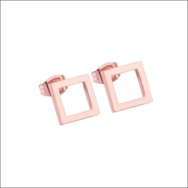 RVS Vierkante Oorstekers Zwart 6mm - Minimalistisch Design - 6mm / Goudkleurig-Zirkonia -