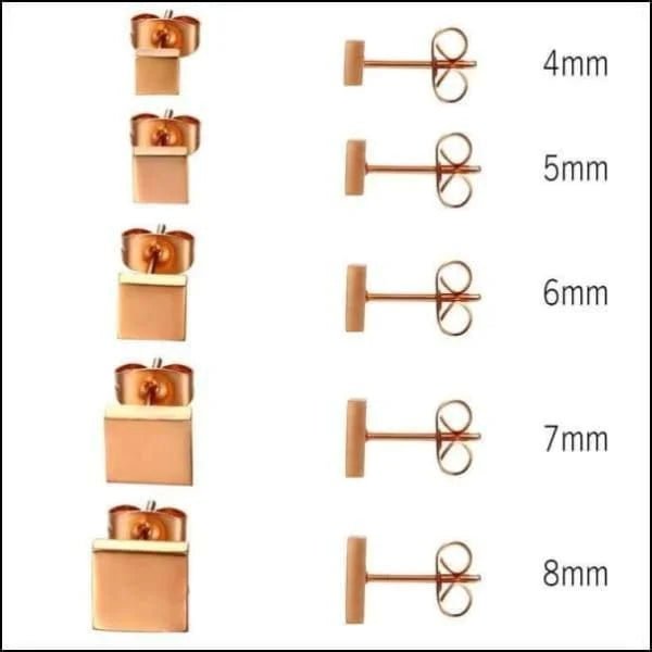 RVS Vierkante Oorbellen Diverse Kleuren - Geometrische Oorstekers - Zilverkleurig Sandblasted / 6mm 