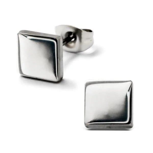 RVS Vierkante Oorbellen Diverse Kleuren - Geometrische Oorstekers - Goudkleur / 8mm -
