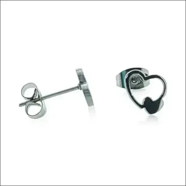 RVS Hartjes Oorbellen Diverse Kleuren - Dames & Kinderen Oorstekers - Zilverkleur-8mm -