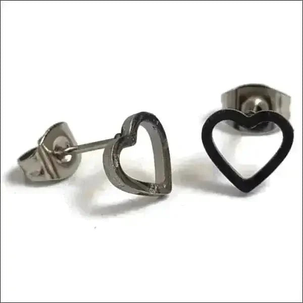 RVS Hartjes Oorbellen Diverse Kleuren - Dames & Kinderen Oorstekers - Zilverkleur-7mm -