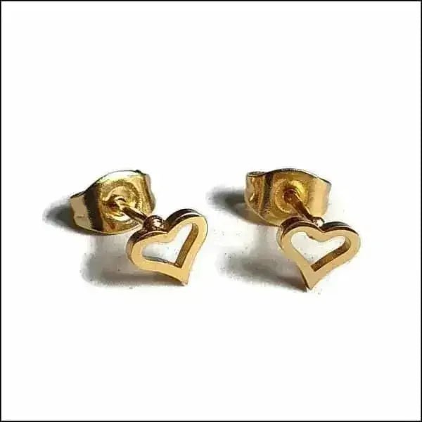 RVS Hartjes Oorbellen Diverse Kleuren - Dames & Kinderen Oorstekers - Goud kleur-5mm -
