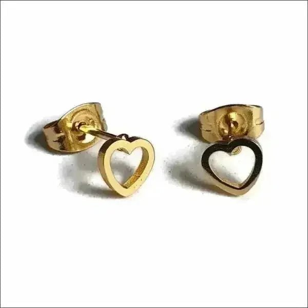 RVS Hartjes Oorbellen Diverse Kleuren - Dames & Kinderen Oorstekers - Goud kleur-5mm -