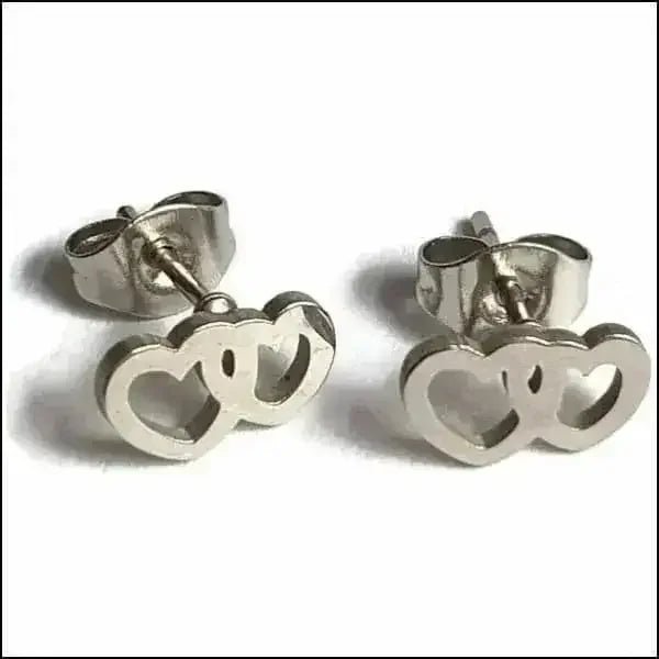 RVS Hartjes Oorbellen Diverse Kleuren - Dames & Kinderen Oorstekers - Zilver kleur-9x5mm -