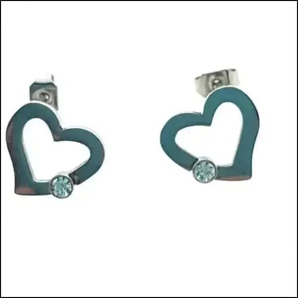 RVS Hartjes Oorbellen Diverse Kleuren - Dames & Kinderen Oorstekers - Zilverkleur-zirkonia-12mm 