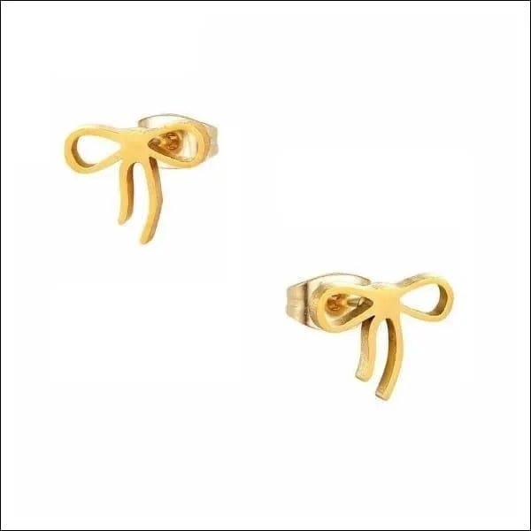 Hippe Stalen strikjes oorbellen - Zilverkleurig-Zirkonia-10x7mm -