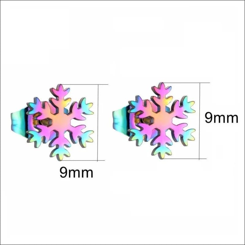 RVS Sneeuwvlok Oorbellen 10mm Zilverkleur - Winter Studs - Goudkleurig -