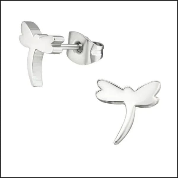 RVS Libel Oorbellen Kleurrijk 10mm - Juffer Oorstekers - Goudkleurig-9mm -