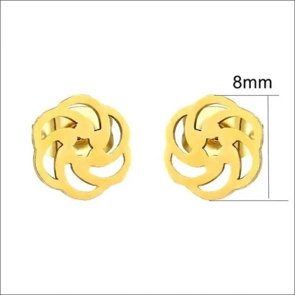 Stalen Oorbellen Goudkleur Rond - Trendy Cadeautjes - Chinees teken-9mm -