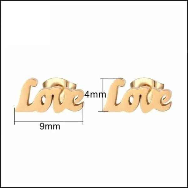 Love Oorbellen Staal - Vier de Liefde - Love 9x4mm - Unisex