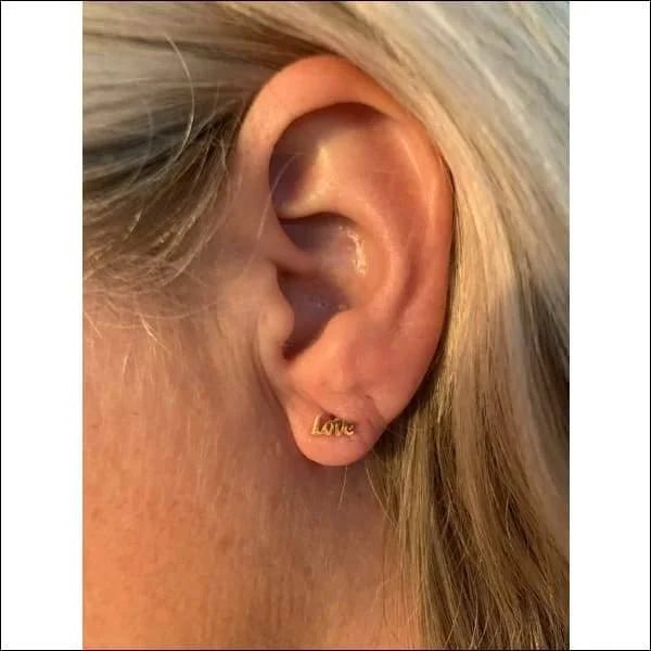 Love Oorbellen Staal - Vier de Liefde - Love 9x4mm - Unisex