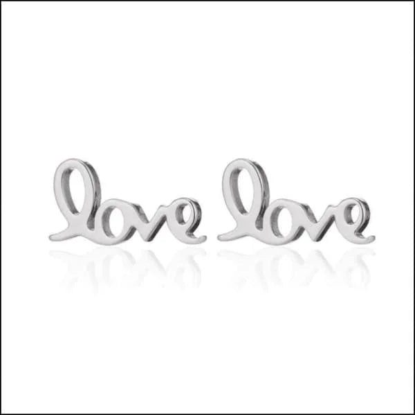 Love Oorbellen Staal - Vier de Liefde - Love 9x4mm - Unisex