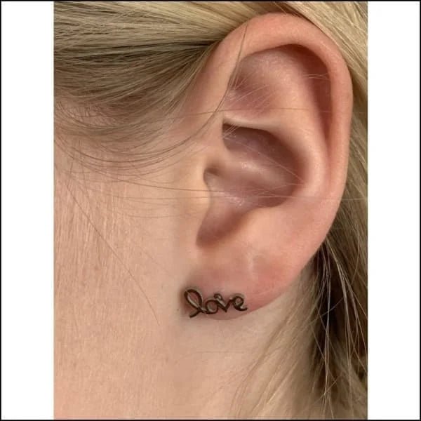 Love Oorbellen Staal - Vier de Liefde - Love 11x5mm -