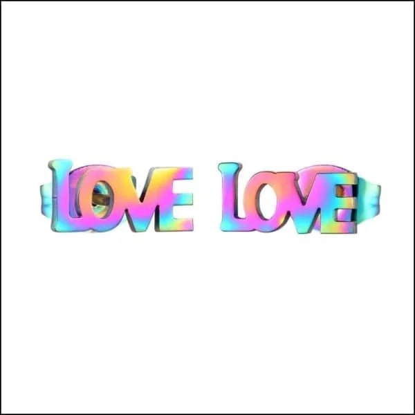 Love Oorbellen Staal - Vier de Liefde - Love 12x6mm -
