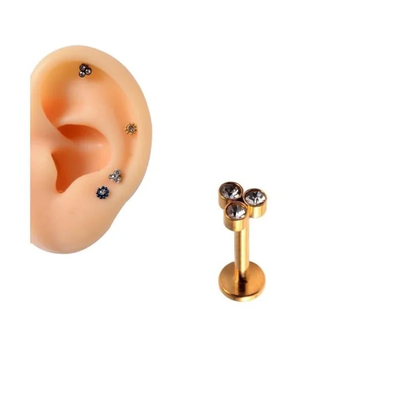 Transparante Zirkonia Helixpiercing Goudkleur - Heren