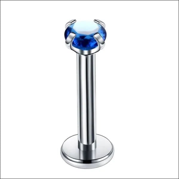 Elegante Zirkonia Labret Piercing &acirc;&euro;&ldquo; 8mmx1.2mm - Zilverkleurig / Transparant / 3mm