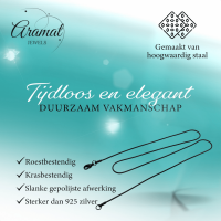 Zwarte Ronde Slangenketting Staal - Soepele Snake Chain Ketting - 1mm / 50cm - Heren
