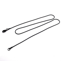 Zwarte Ronde Slangenketting Staal - Soepele Snake Chain Ketting - 1.2mm / 40cm - Heren