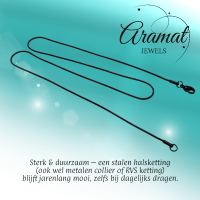 Zwarte Ronde Slangenketting Staal - Soepele Snake Chain Ketting - 1.2mm / 40cm - Heren