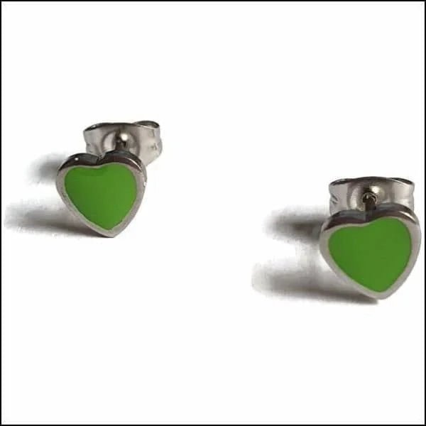 Emaille Hartjes Oorbellen 7mm Kleurrijk - Chirurgisch Staal Studs - 7mm / Blauw -