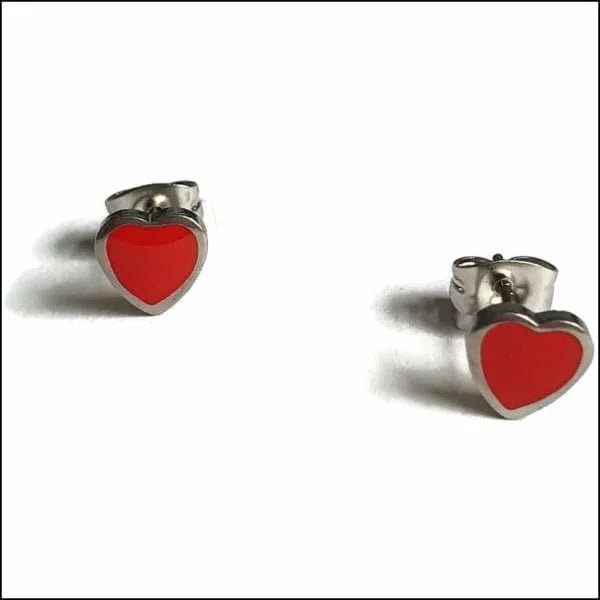 Emaille Hartjes Oorbellen 7mm Kleurrijk - Chirurgisch Staal Studs - 7mm / Blauw -