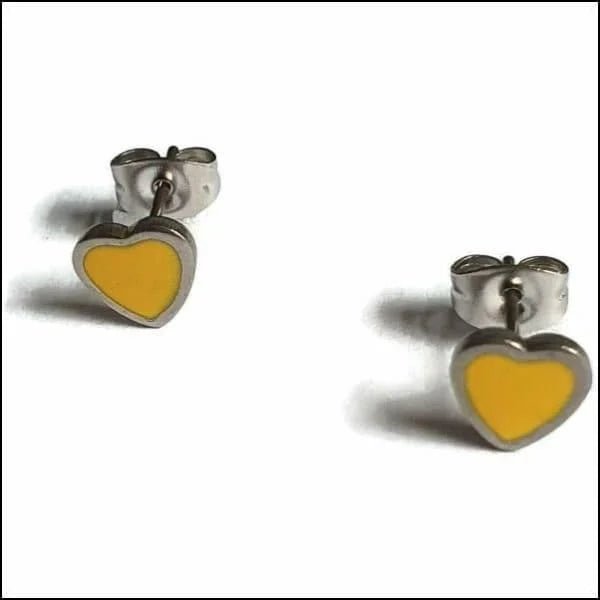 Emaille Hartjes Oorbellen 7mm Kleurrijk - Chirurgisch Staal Studs - 7mm / Blauw -