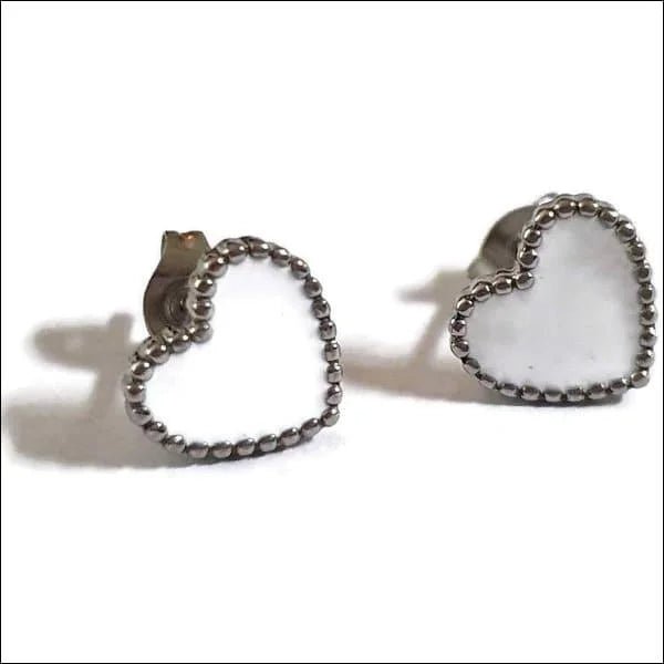 Emaille Hartjes Oorbellen 7mm Kleurrijk - Chirurgisch Staal Studs - 7mm / Blauw -