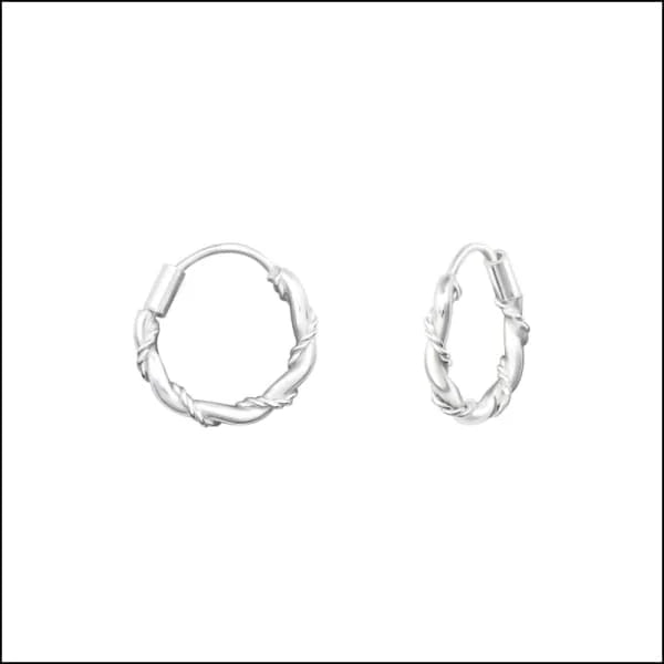 925 Zilveren Bali Oorringen Geoxideerd - Etnisch Design - 10mm / Maastricht -