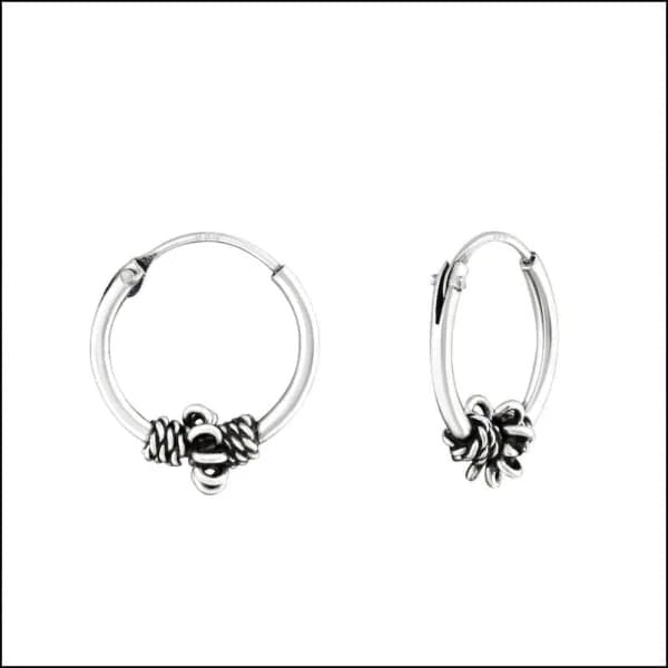 925 Zilveren Bali Oorringen Geoxideerd - Etnisch Design - 12mm / Lelystad -