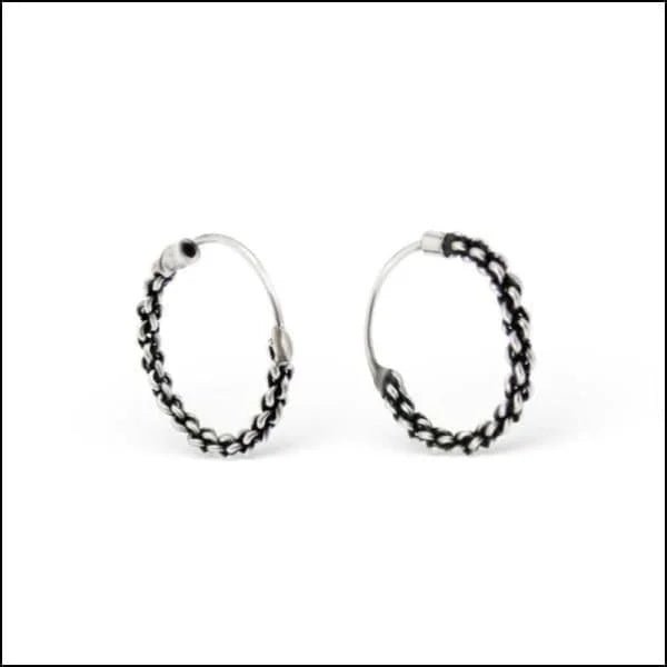 925 Zilveren Bali Oorringen Geoxideerd - Etnisch Design - 12mm / Zierikzee -