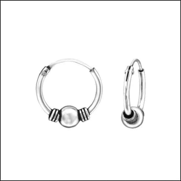 925 Zilveren Bali Oorringen Geoxideerd - Etnisch Design - 12mm / Ameland -