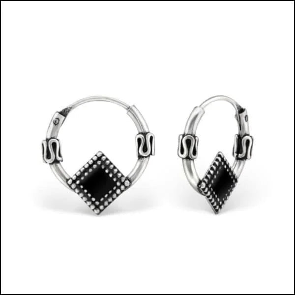 925 Zilveren Bali Oorringen Geoxideerd - Etnisch Design - 12mm / Geldermalsen -