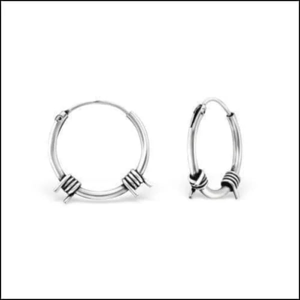925 Zilveren Bali Oorringen Geoxideerd - Etnisch Design - 14mm / Almelo -