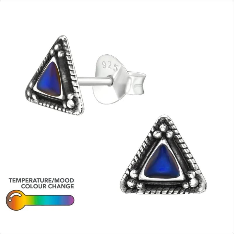 925 Zilveren Mood Oorbellen met Kleurveranderende Steen 8mm - Ovaal-7mm -