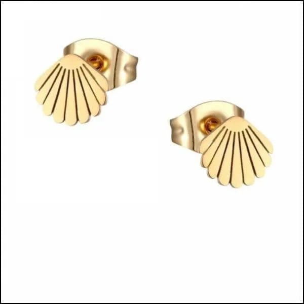Prachtige Schelp Oorbellen - Goudkleurig -