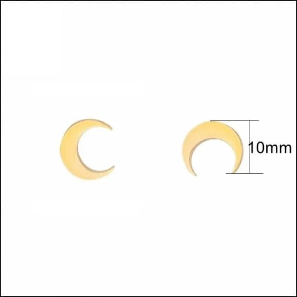 RVS Maan Oorbellen Diverse Kleuren 8-10mm - Trendy Moon Studs - Regenboog kleur -9mm -