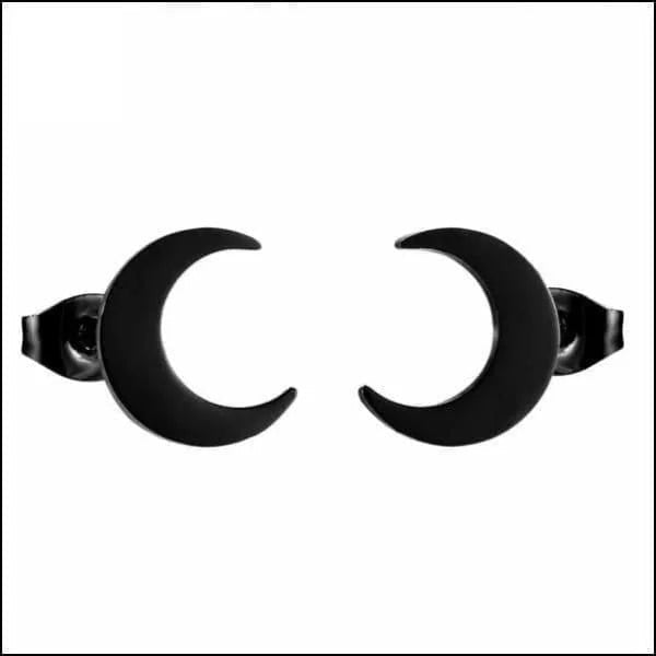 RVS Maan Oorbellen Diverse Kleuren 8-10mm - Trendy Moon Studs - Regenboog kleur -9mm -