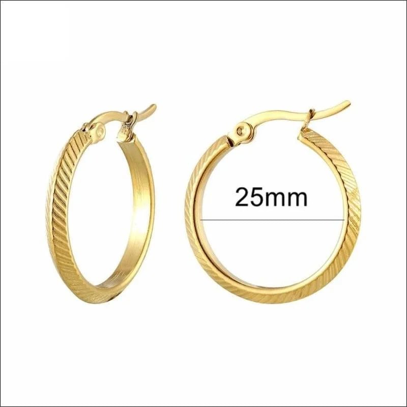 RVS Creolen Goudkleur 25mm - Trendy Hoepel Oorbellen Dames - Monaco-25x2mm -