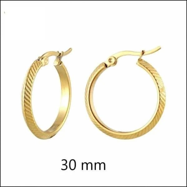 RVS Creolen Goudkleur 30mm - Grote Hoepel Oorbellen Dames - Finland-30x1.5mm -